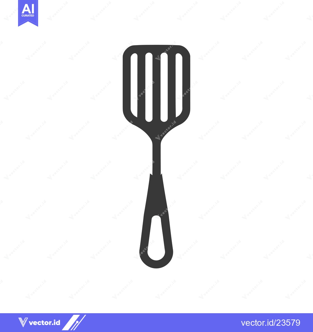 Premium Vector of Black and White Icon of a Kitchen Spatula
