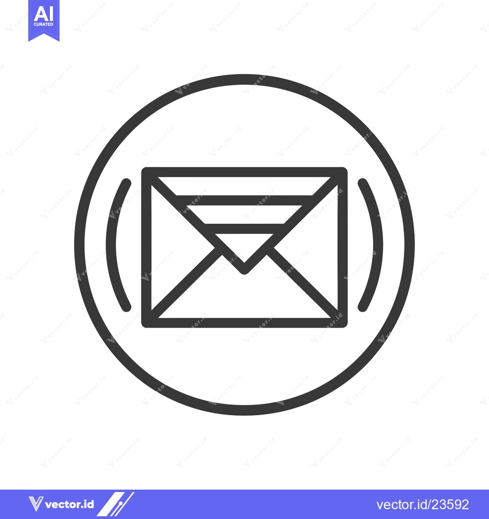 Premium Vector dari Black and white icon of an email notification
