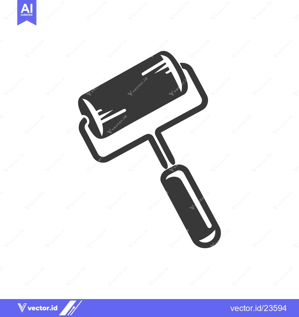 Premium Vector dari Black and White Icon of a Paint Roller