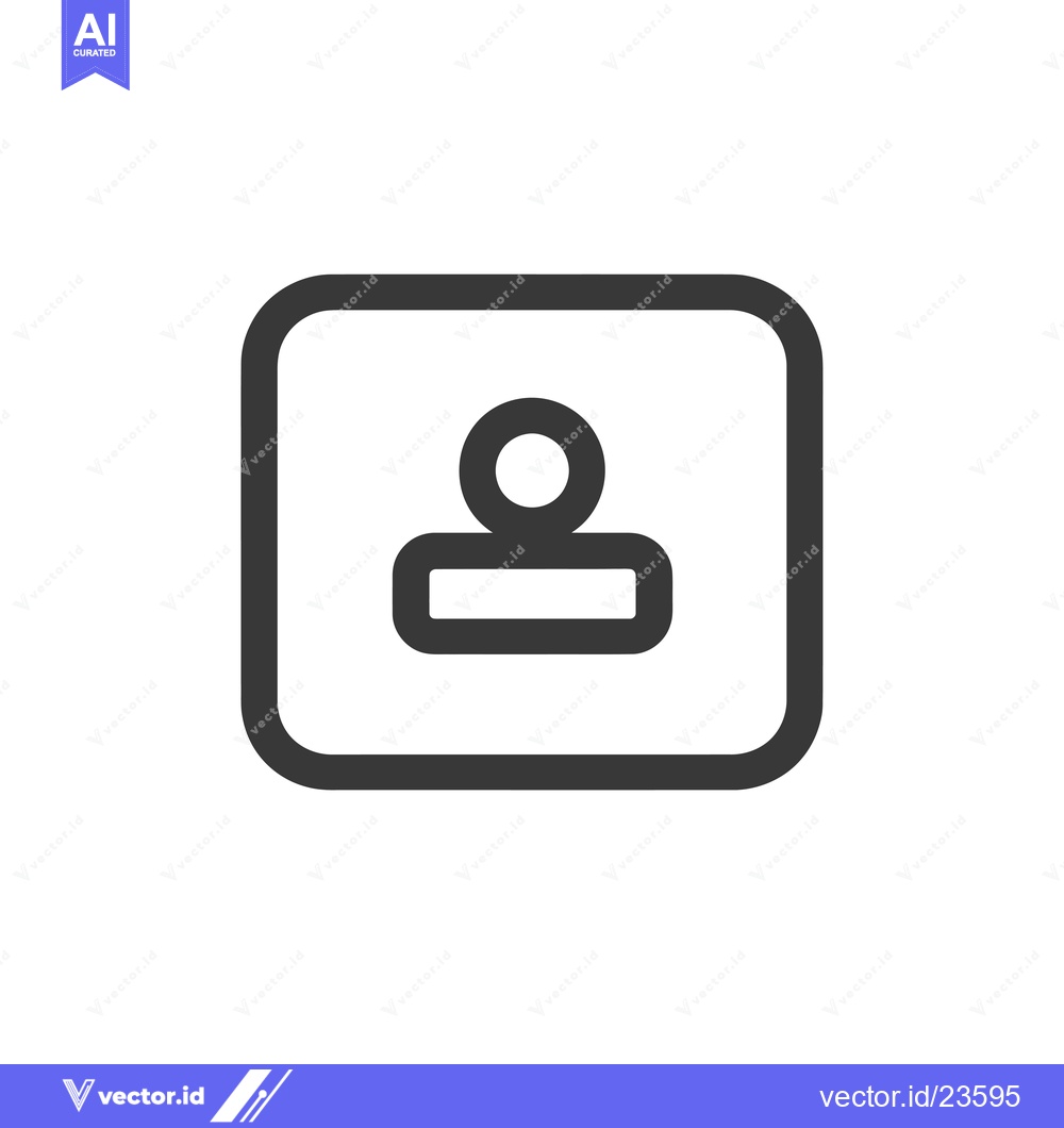 Premium Vector dari Black and White Icon of a Person Inside a Square