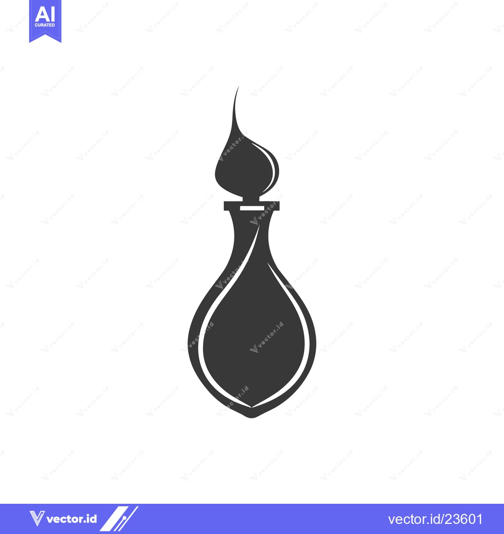 Premium Vector dari Black and White Icon of a Potion Bottle with a Flame