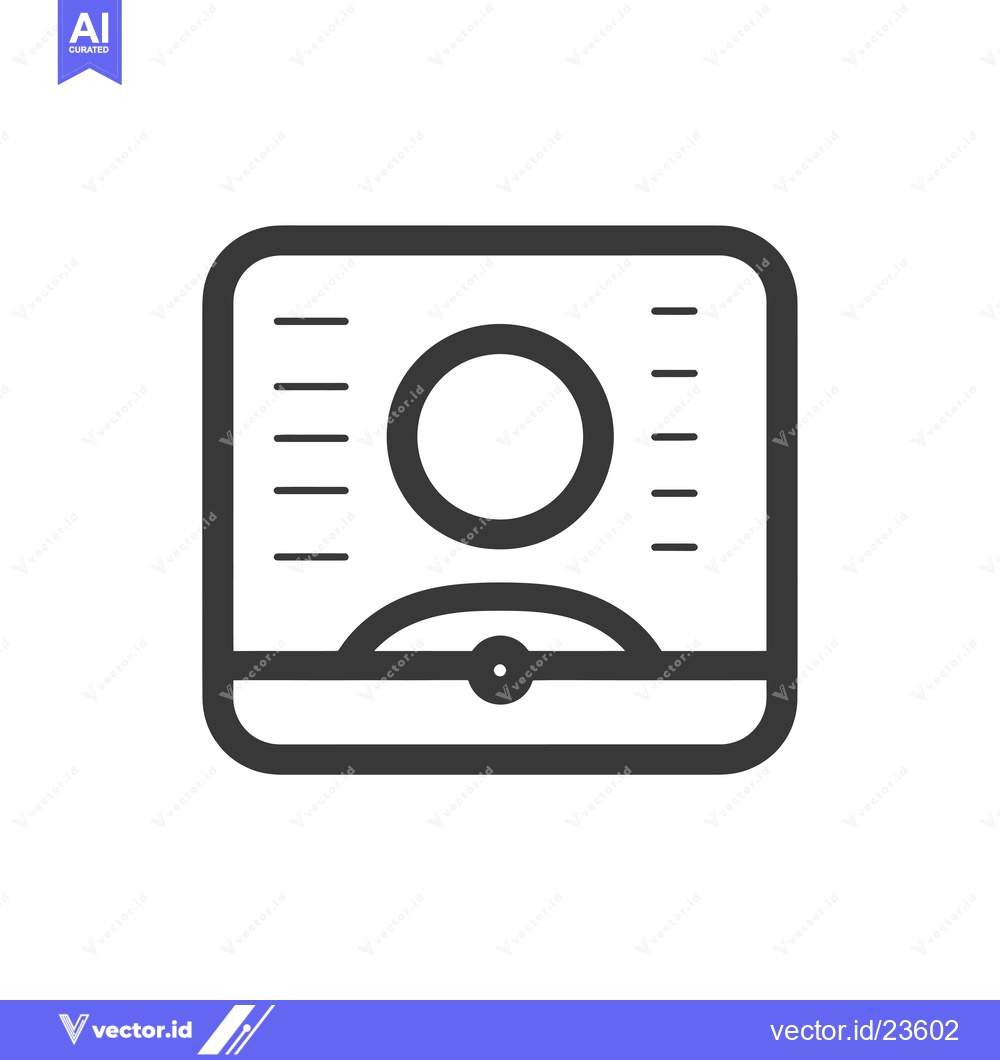 Premium Vector dari Black and White Icon of a Profile with Data Lines