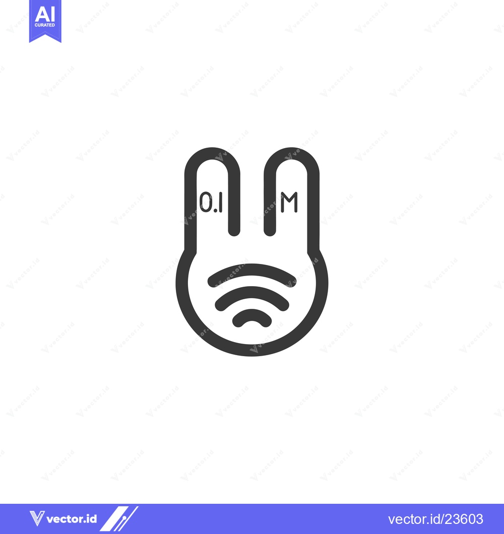 Premium Vector dari Black and White Icon of a Rabbit with Wi-Fi Symbol