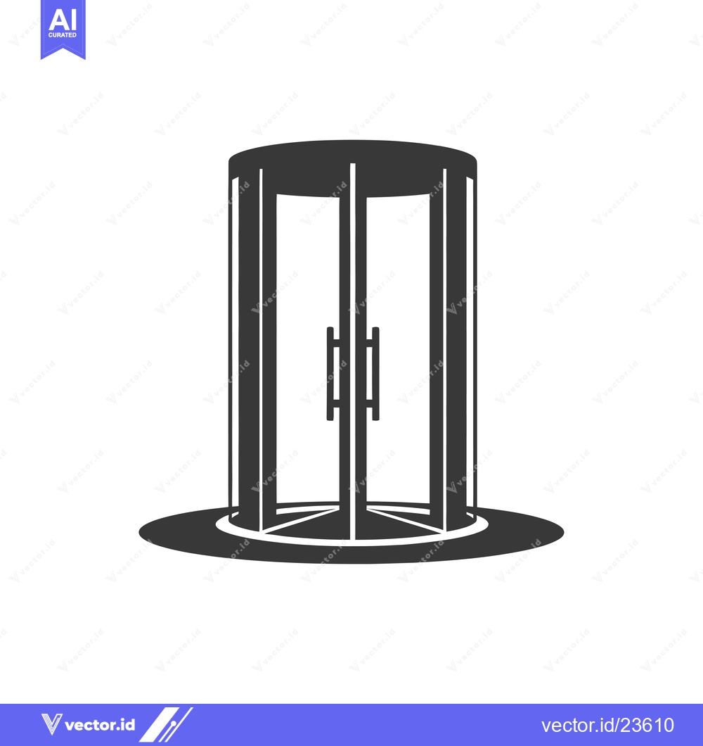 Premium Vector dari Black and White Icon of a Revolving Door
