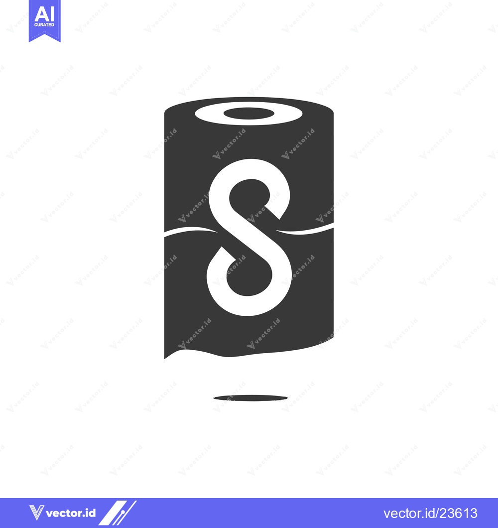 Premium Vector of Black and White Icon of a Rolled-Up Paper Towel