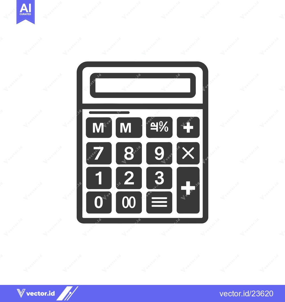 Premium Vector dari Black and White Icon of a Simple Calculator
