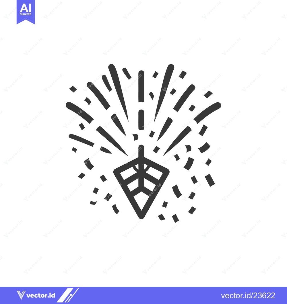 Premium Vector of Black and White Icon of a Single Firework Exploding
