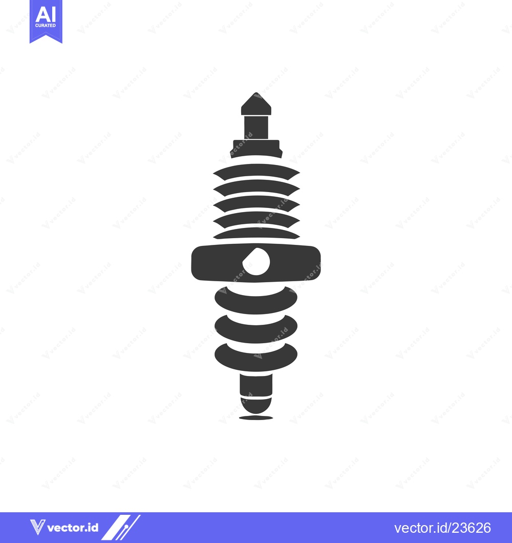 Premium Vector dari Black and White Icon of a Spark Plug with a Droplet