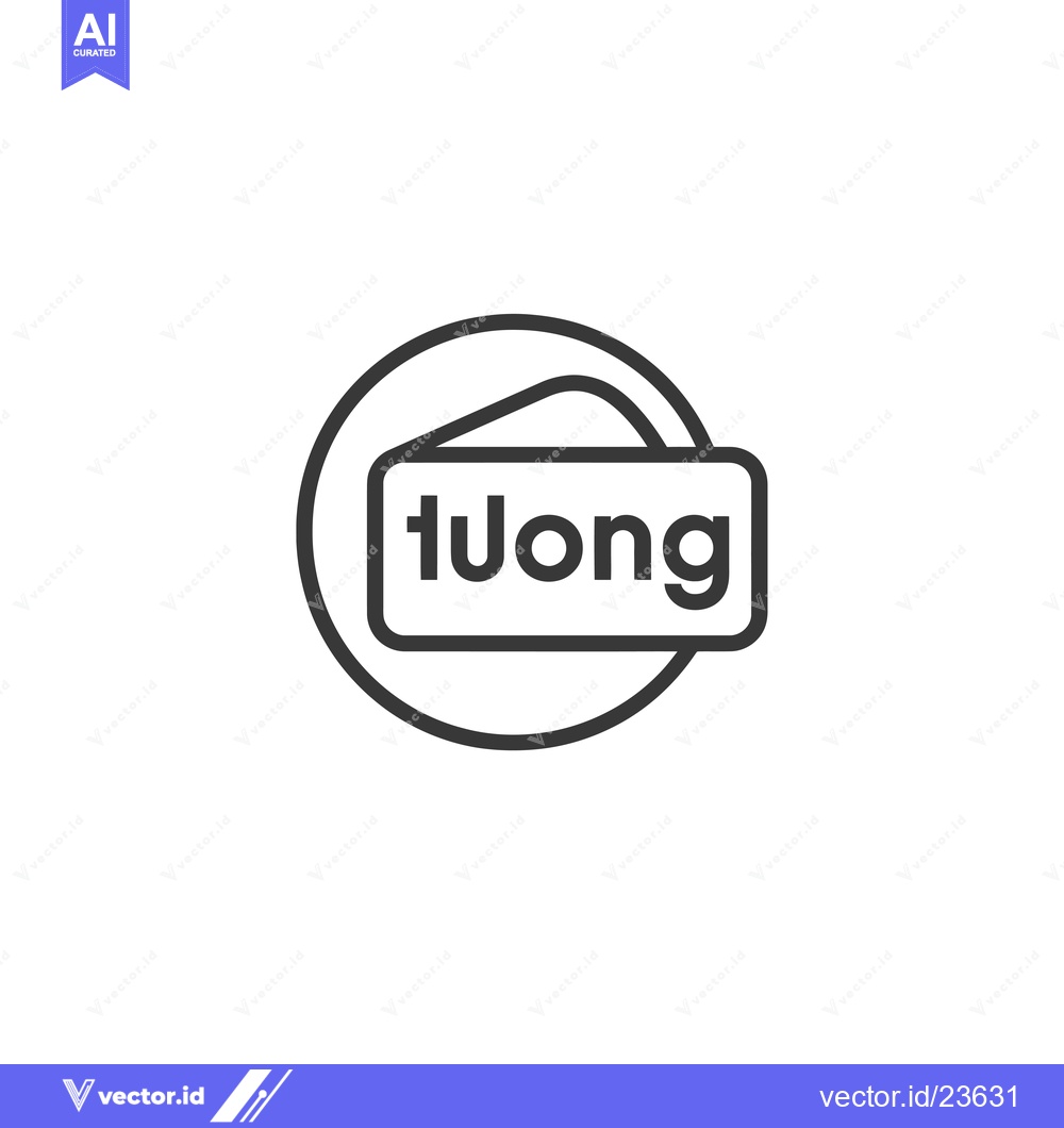 Premium Vector dari Black and White Icon of a Tag with the Word "luong"