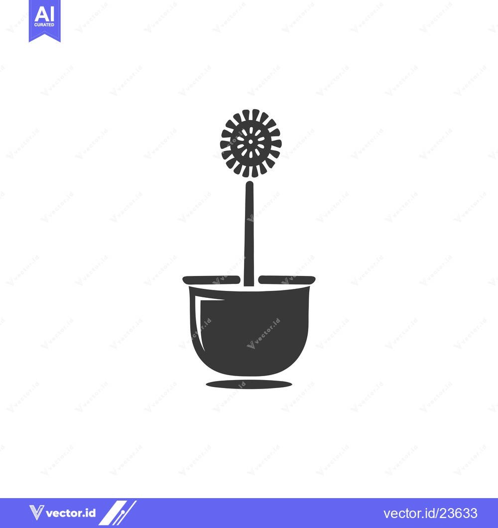 Premium Vector dari Black and White Icon of a Toilet Bowl Brush