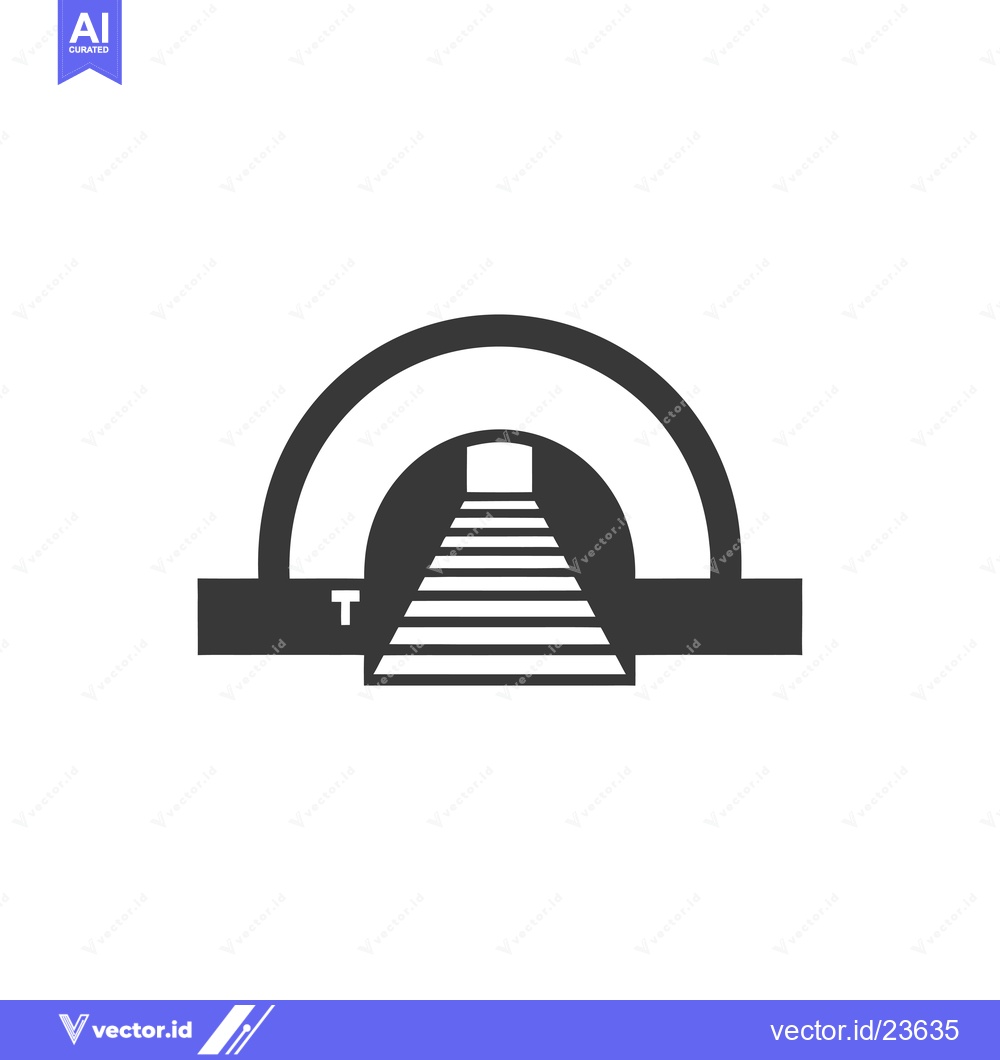 Premium Vector dari Black and White Icon of a Tunnel Entrance with Stairs