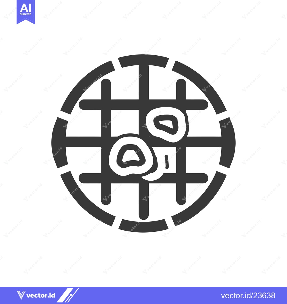 Premium Vector dari Black and White Icon of a Waffle with Syrup