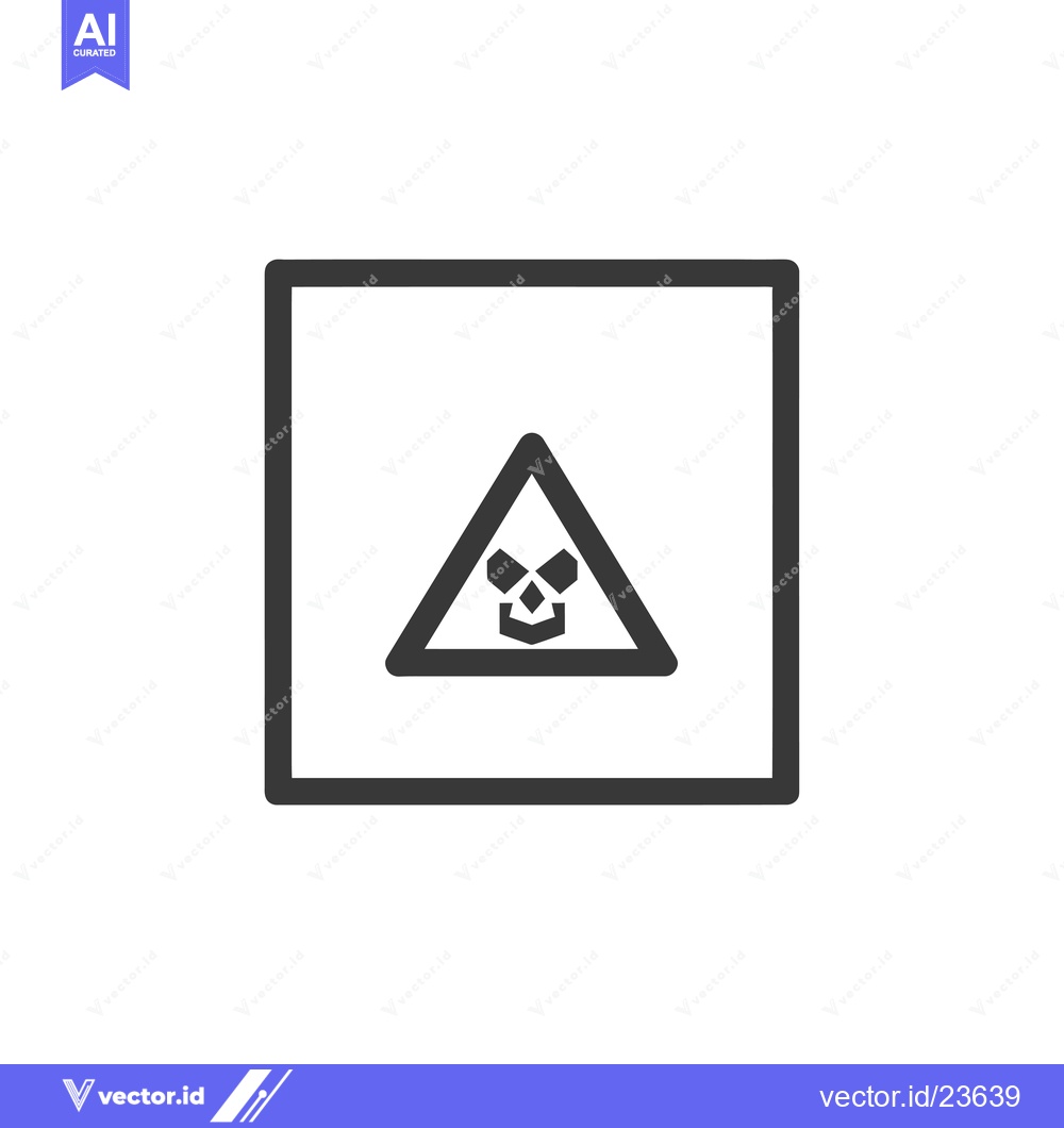 Premium Vector dari Black and White Icon of a Warning Sign with a Skull Inside a Triangle