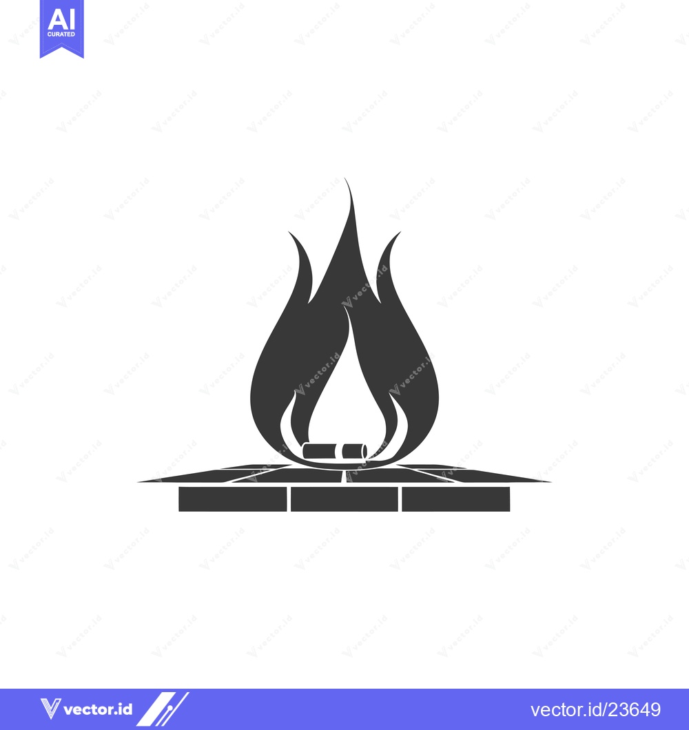 Premium Vector dari Black and White Icon of Fire on a Brick Surface