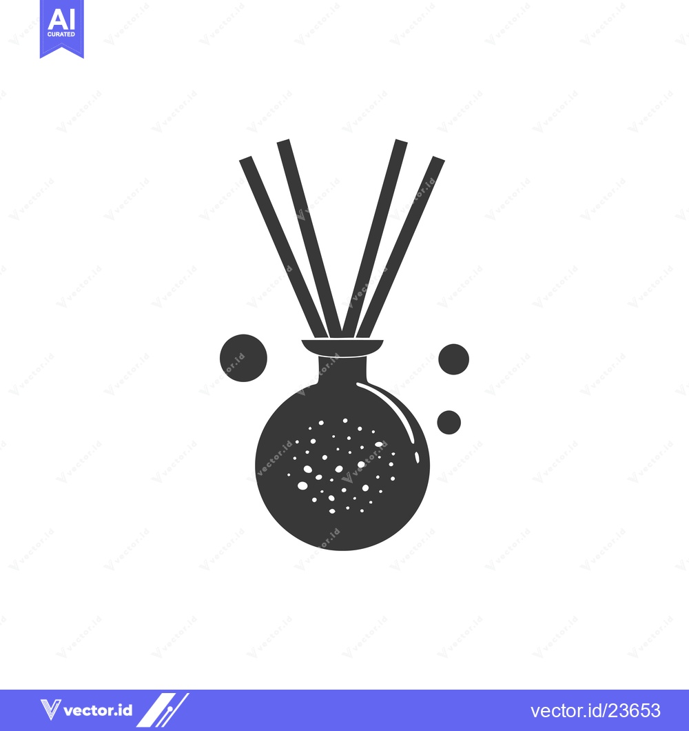 Premium Vector dari Black and White Icon of Reed Diffuser with Droplets