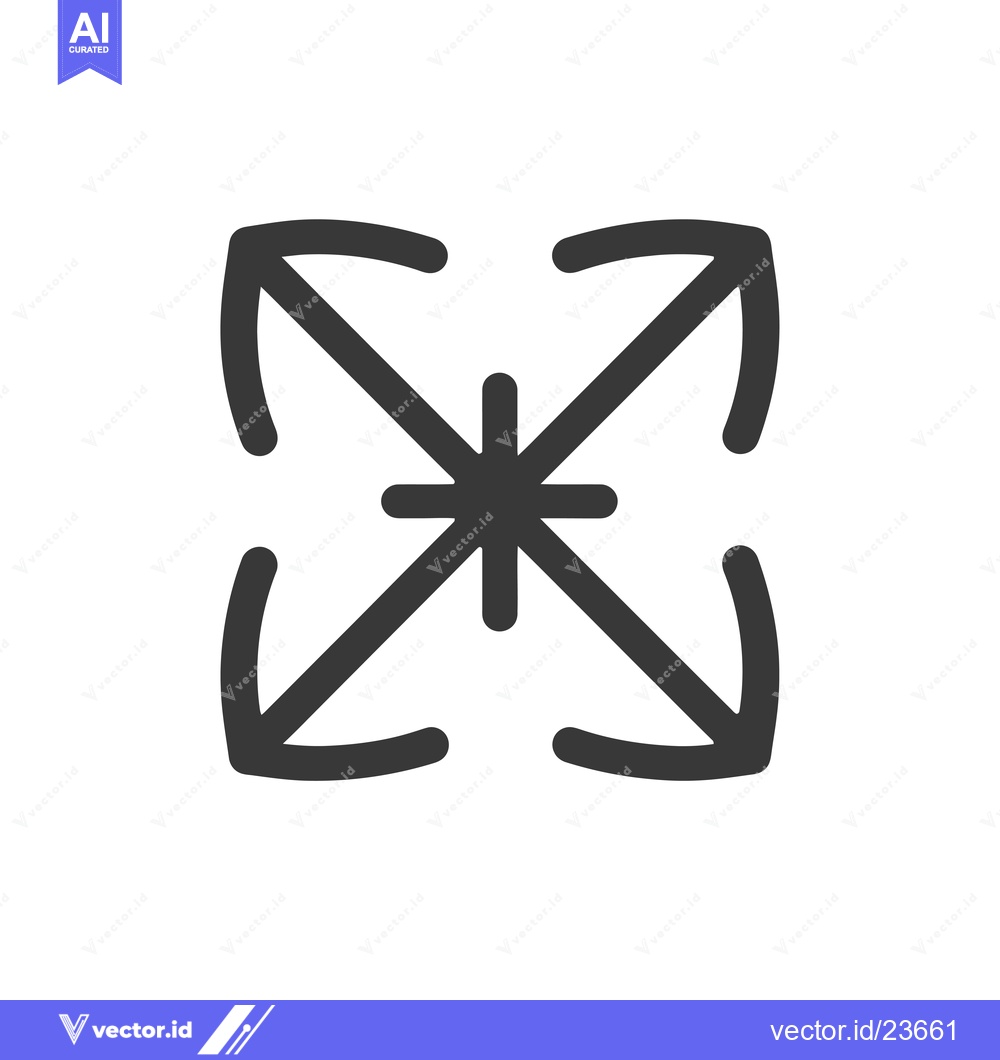Premium Vector dari Black and White Icon with Four Arrows Pointing Outwards