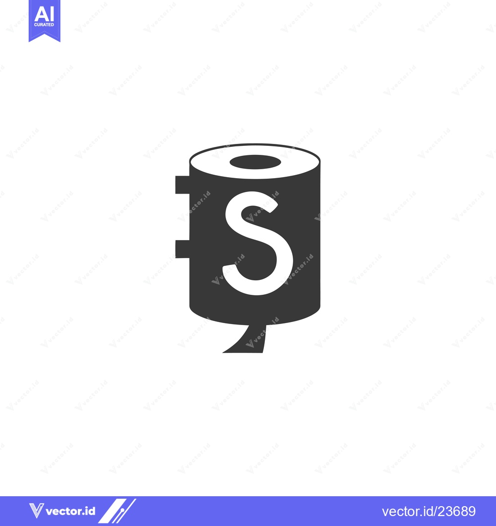 Premium Vector dari Black and White Illustration of a Bandage with a Letter S on It