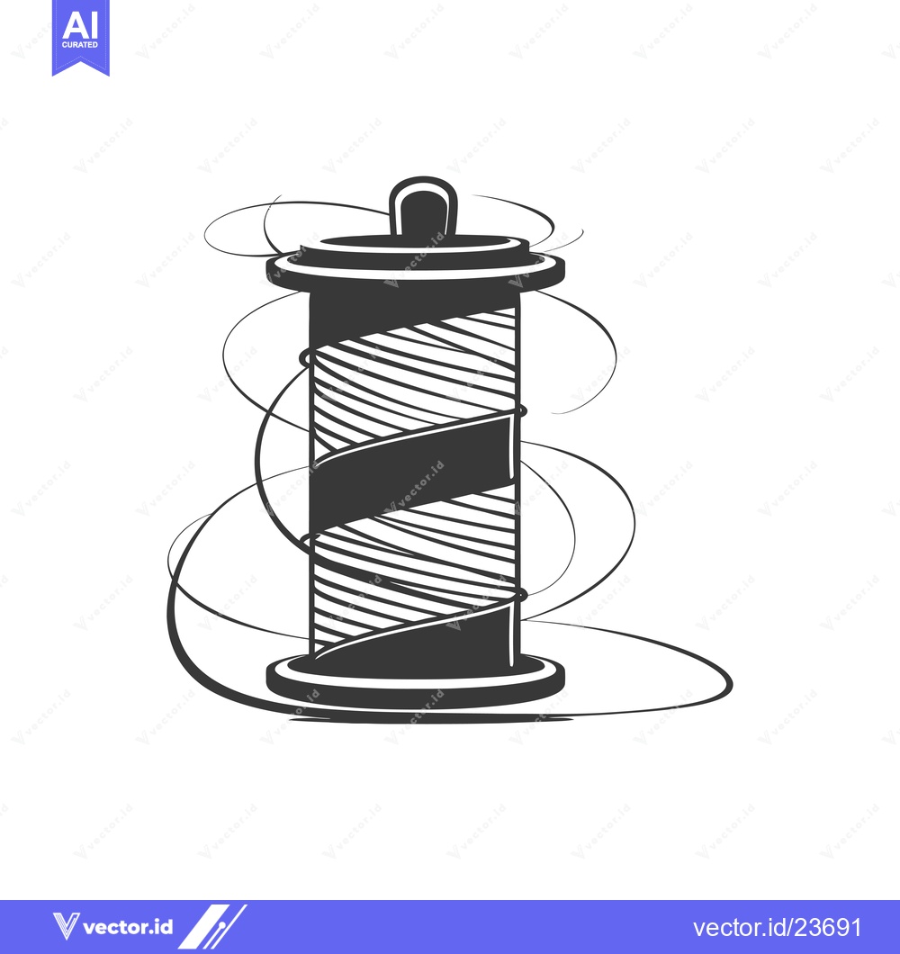 Premium Vector dari Black and white illustration of a barber pole with a handle and swirls
