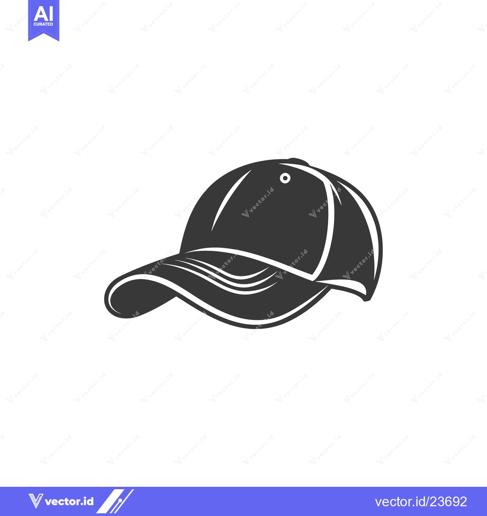 Premium Vector dari Black and White Illustration of a Baseball Cap