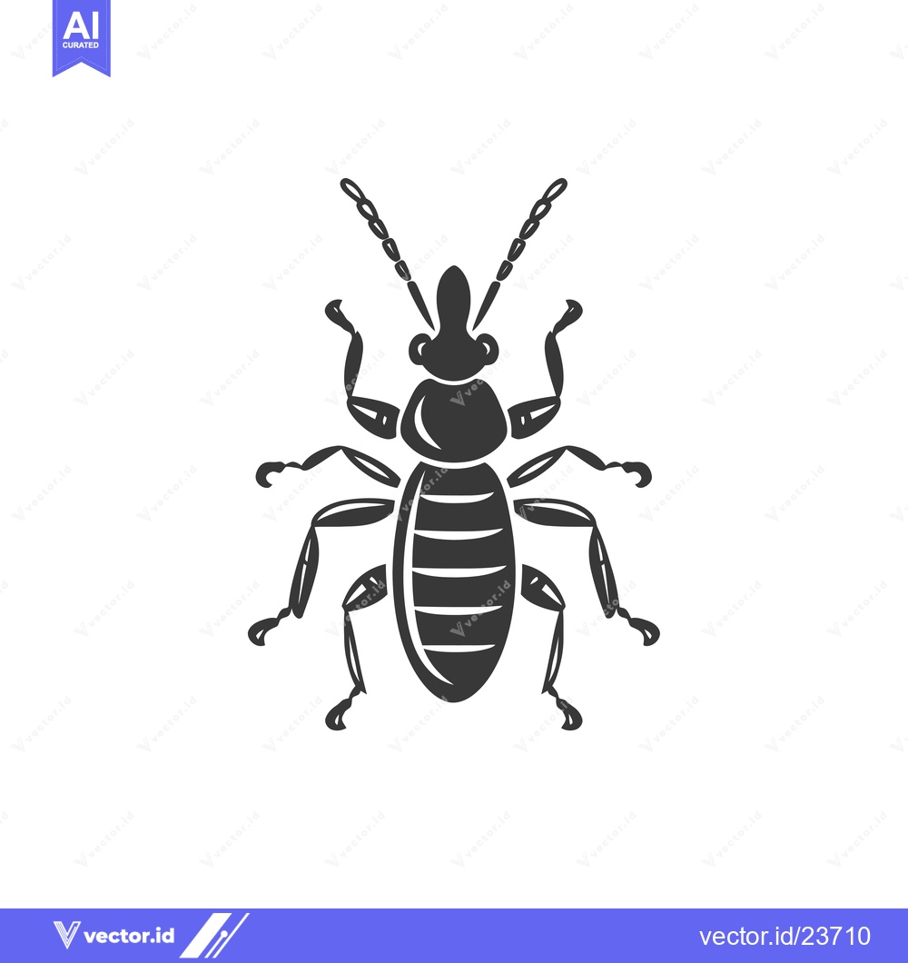 Premium Vector of Black and White Illustration of a Beetle