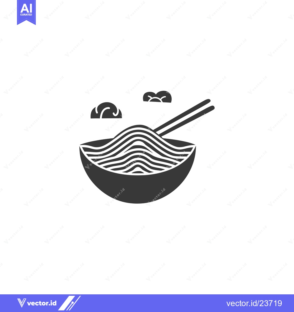 Premium Vector dari Black and white illustration of a bowl of noodles with chopsticks