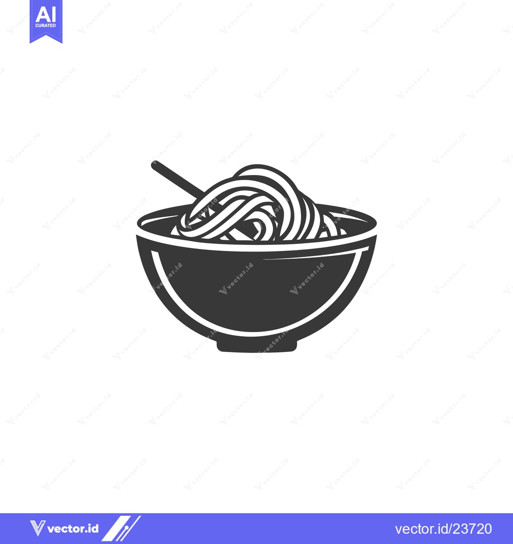 Premium Vector dari Black and White Illustration of a Bowl of Noodles with Chopsticks