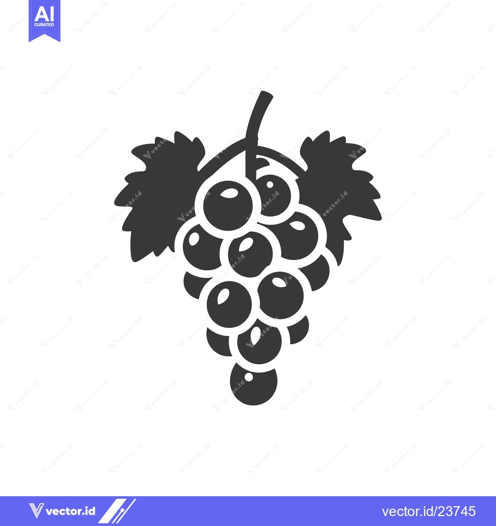 Premium Vector dari Black and White Illustration of a Bunch of Grapes