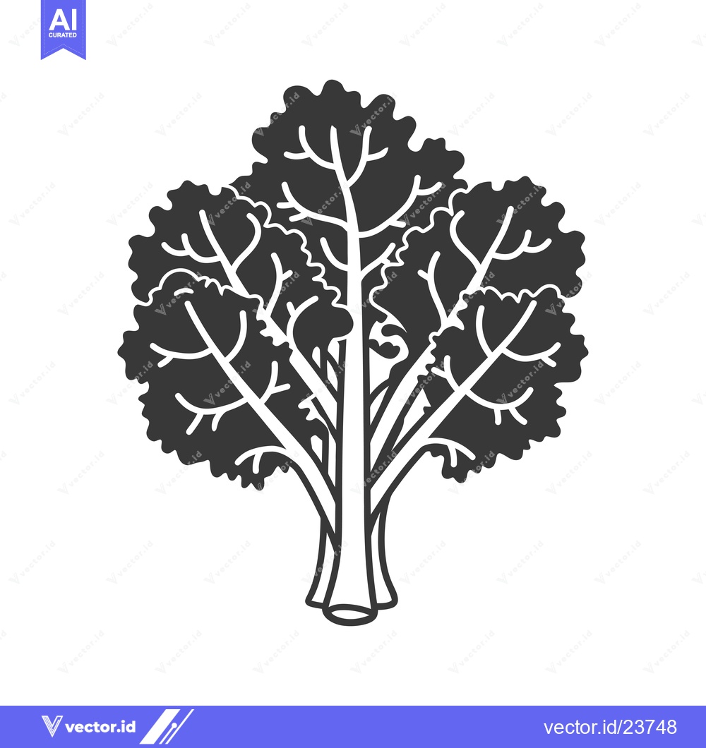 Premium Vector dari Black and White Illustration of a Bunch of Kale