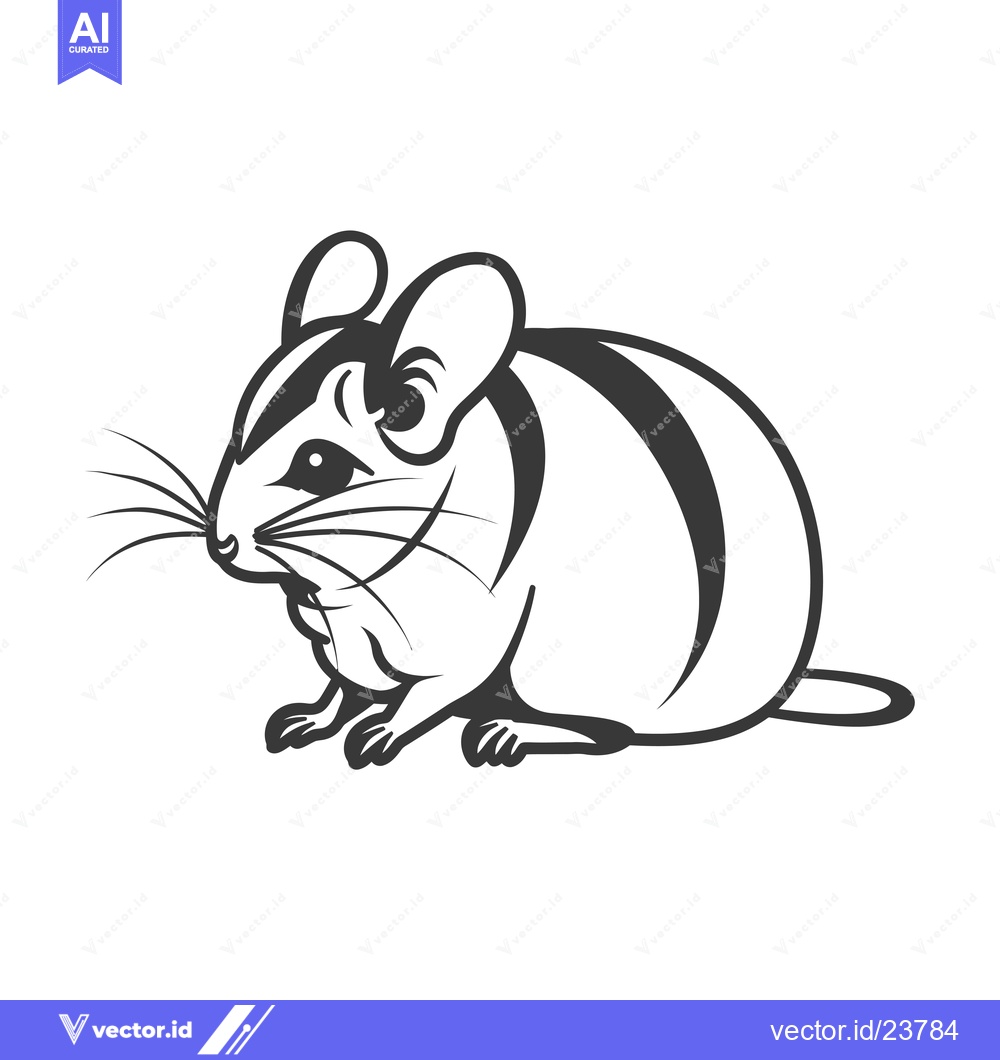 Premium Vector dari Black and white illustration of a chinchilla