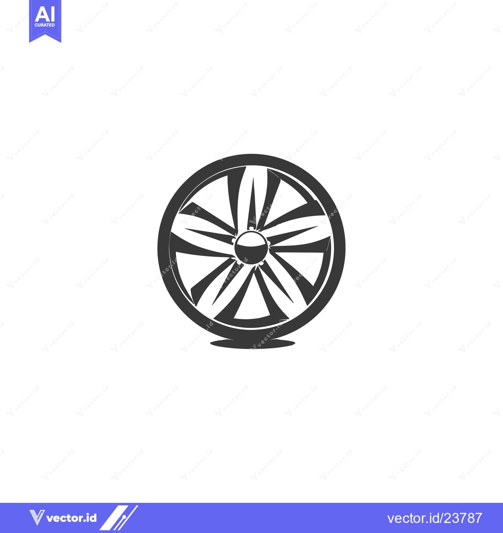 Premium Vector dari Black and White Illustration of a Circular Wheel with Spokes