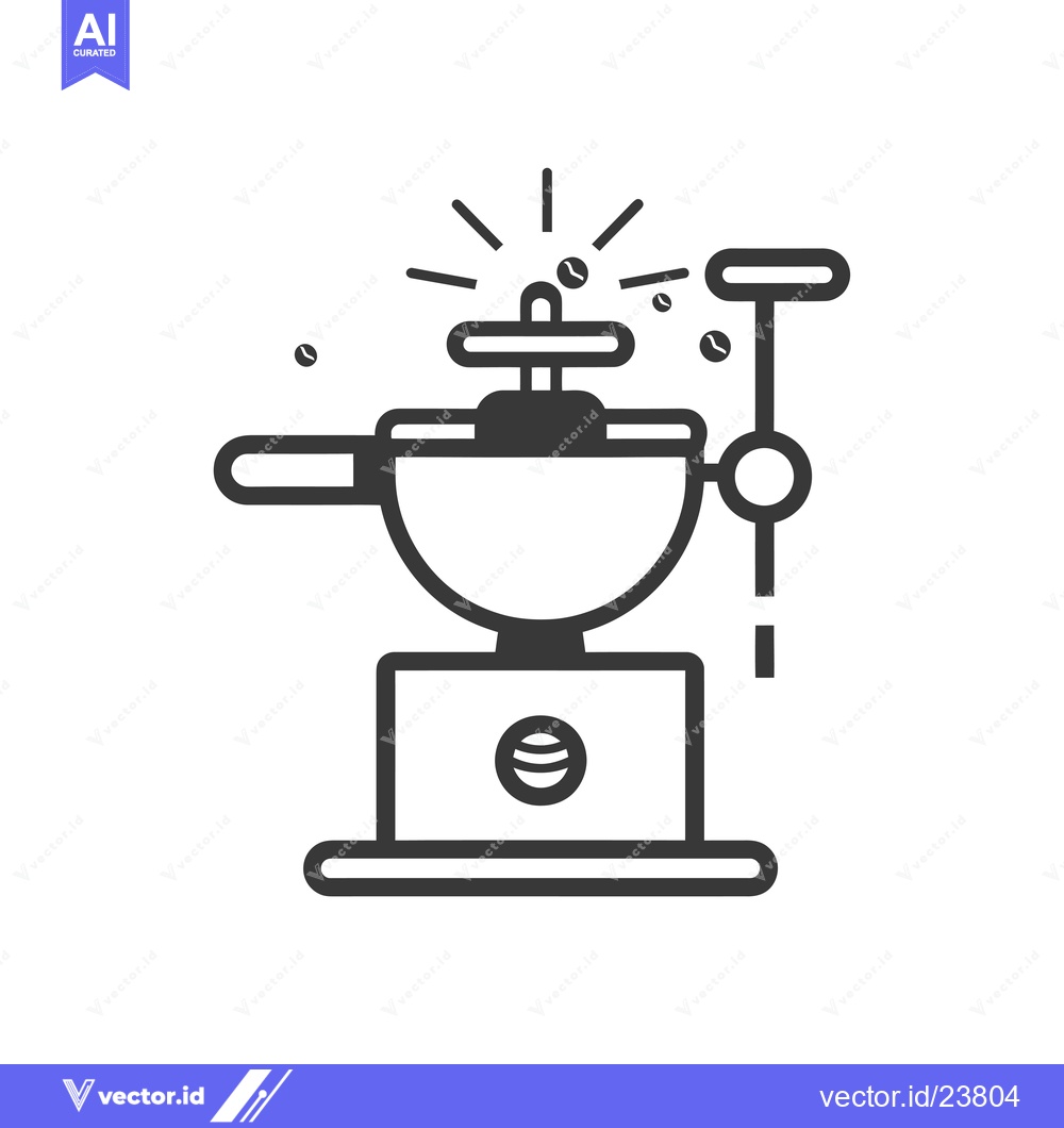 Premium Vector dari Black and white illustration of a coffee grinder