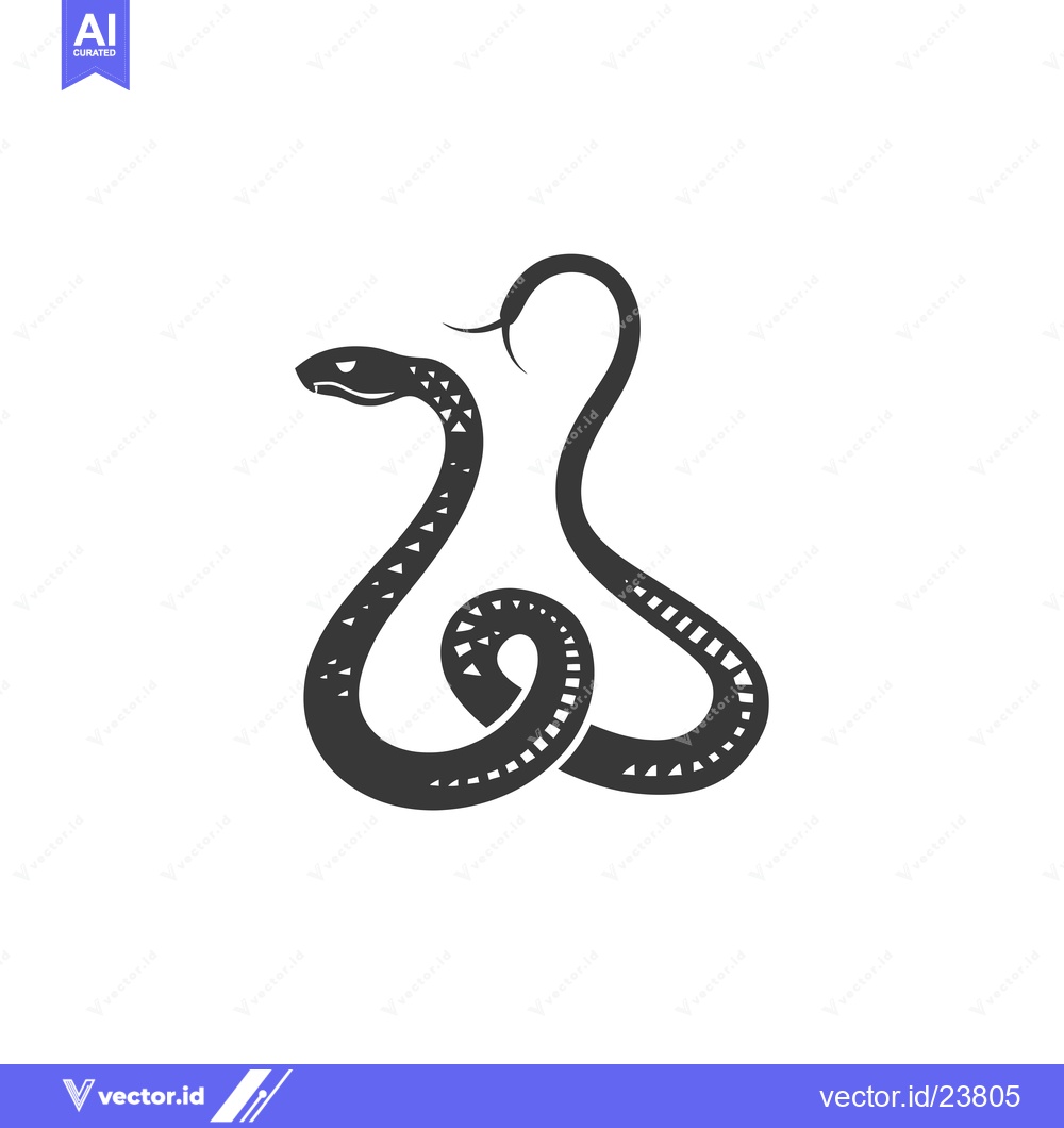 Premium Vector dari Black and white illustration of a coiled snake