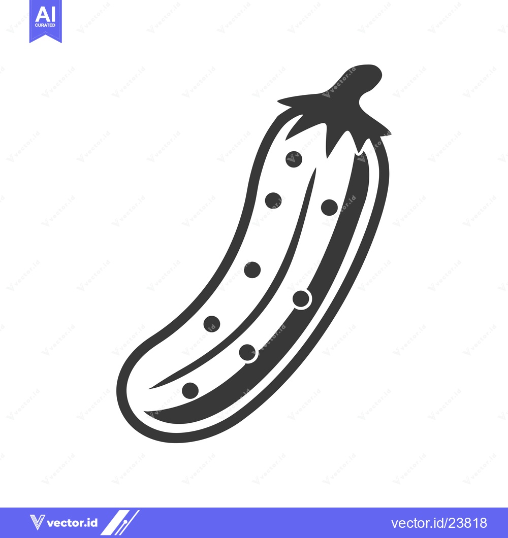 Premium Vector dari Black and White Illustration of a Cucumber