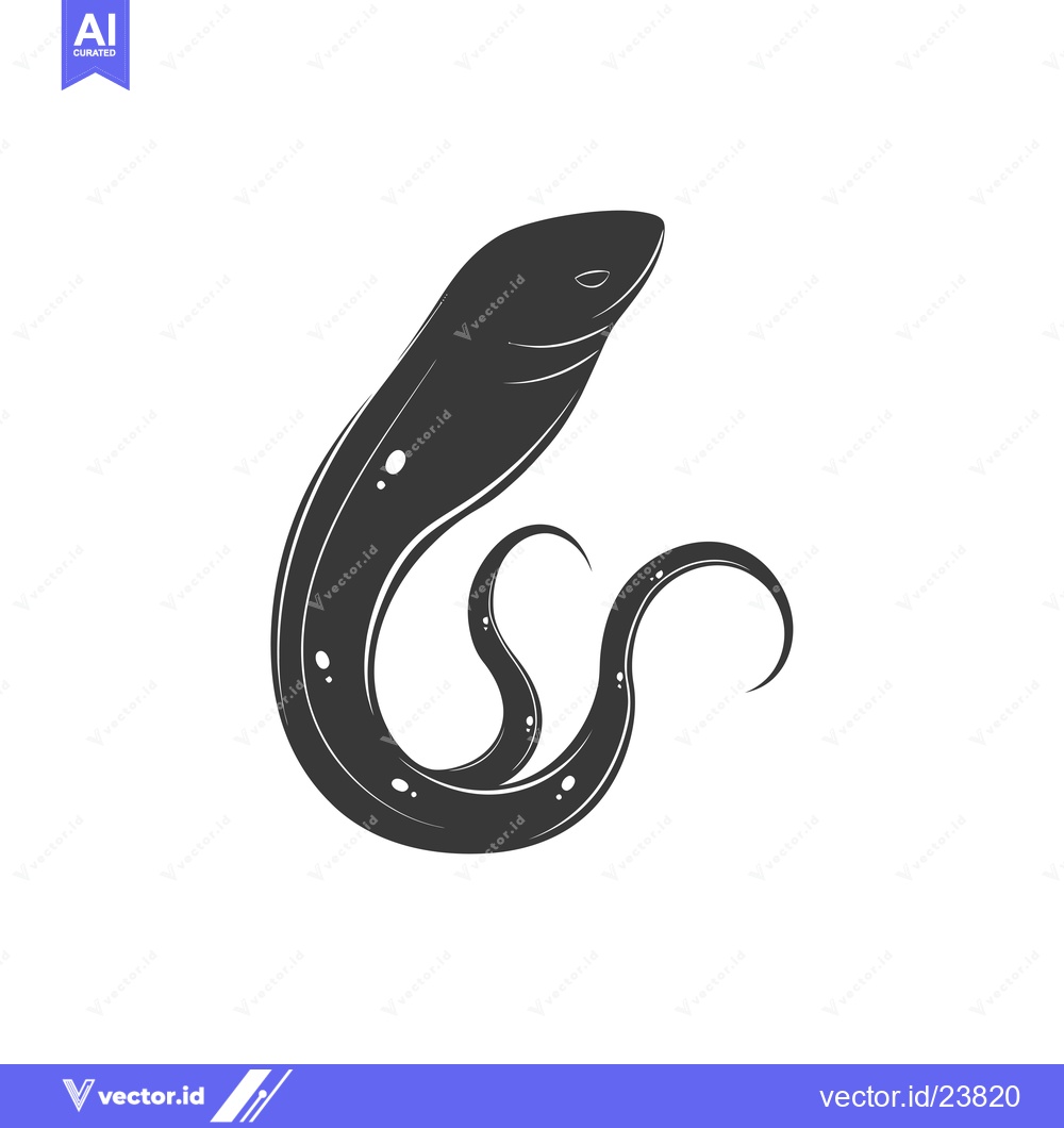 Premium Vector dari Black and White Illustration of a Curved Snake