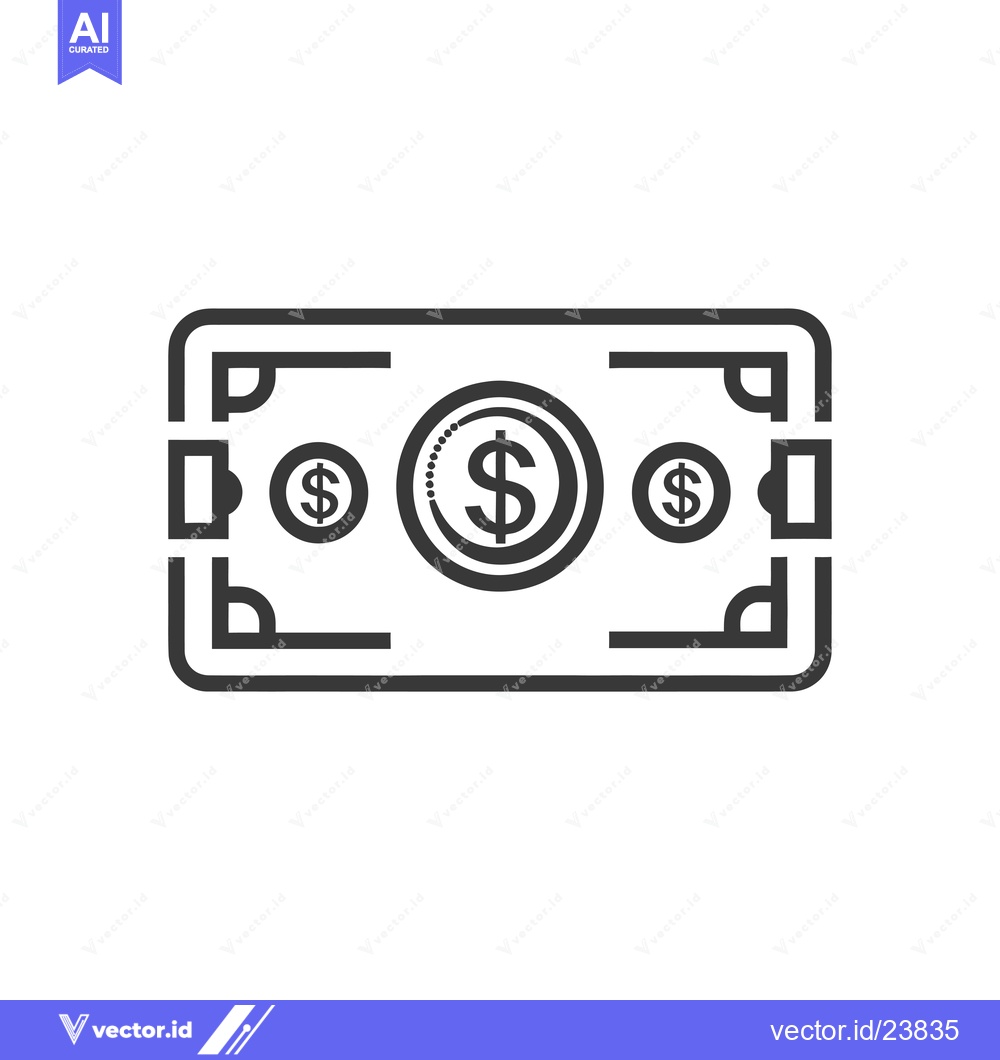 Premium Vector dari Black and white illustration of a dollar bill