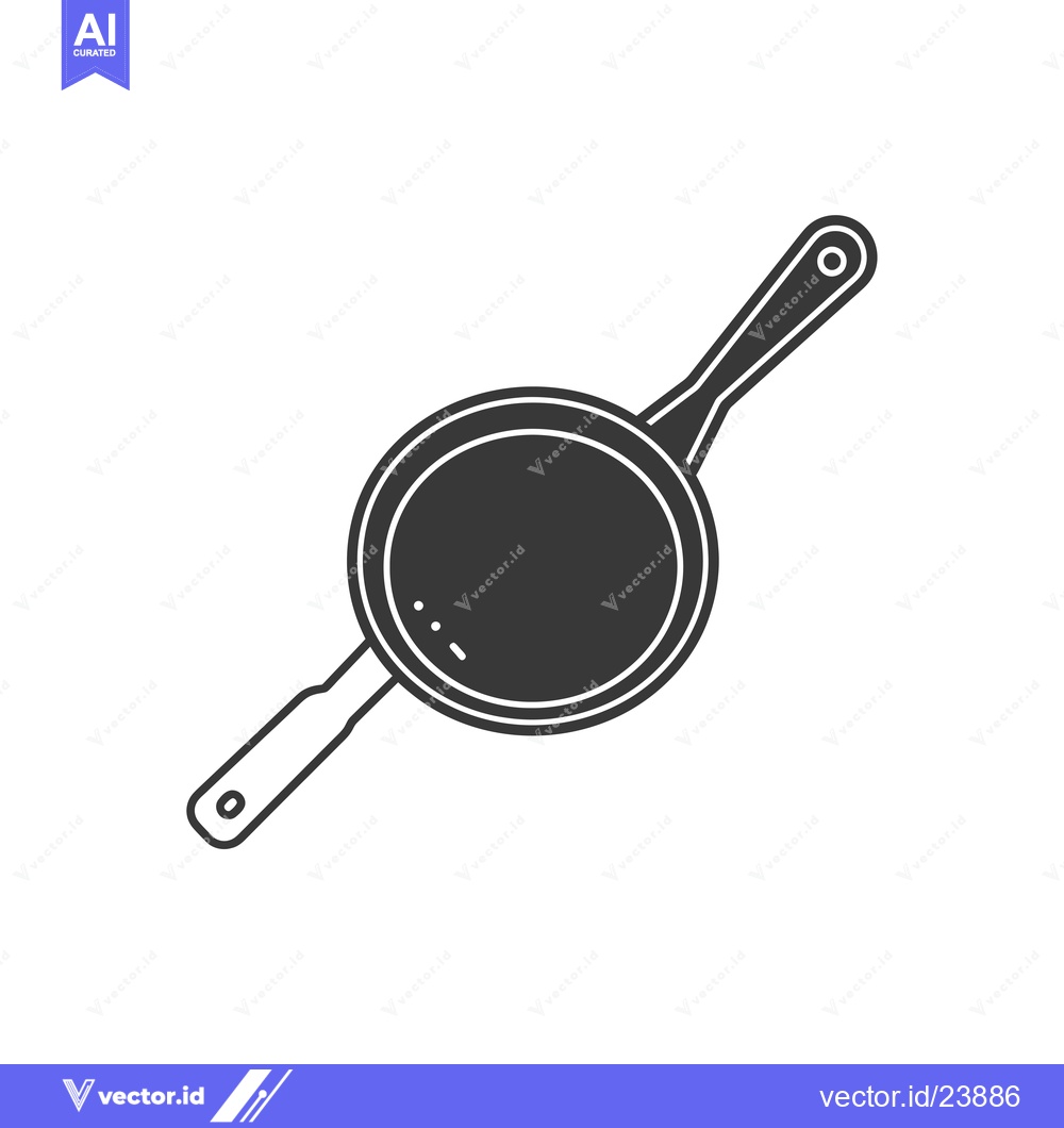Premium Vector dari Black and White Illustration of a Frying Pan
