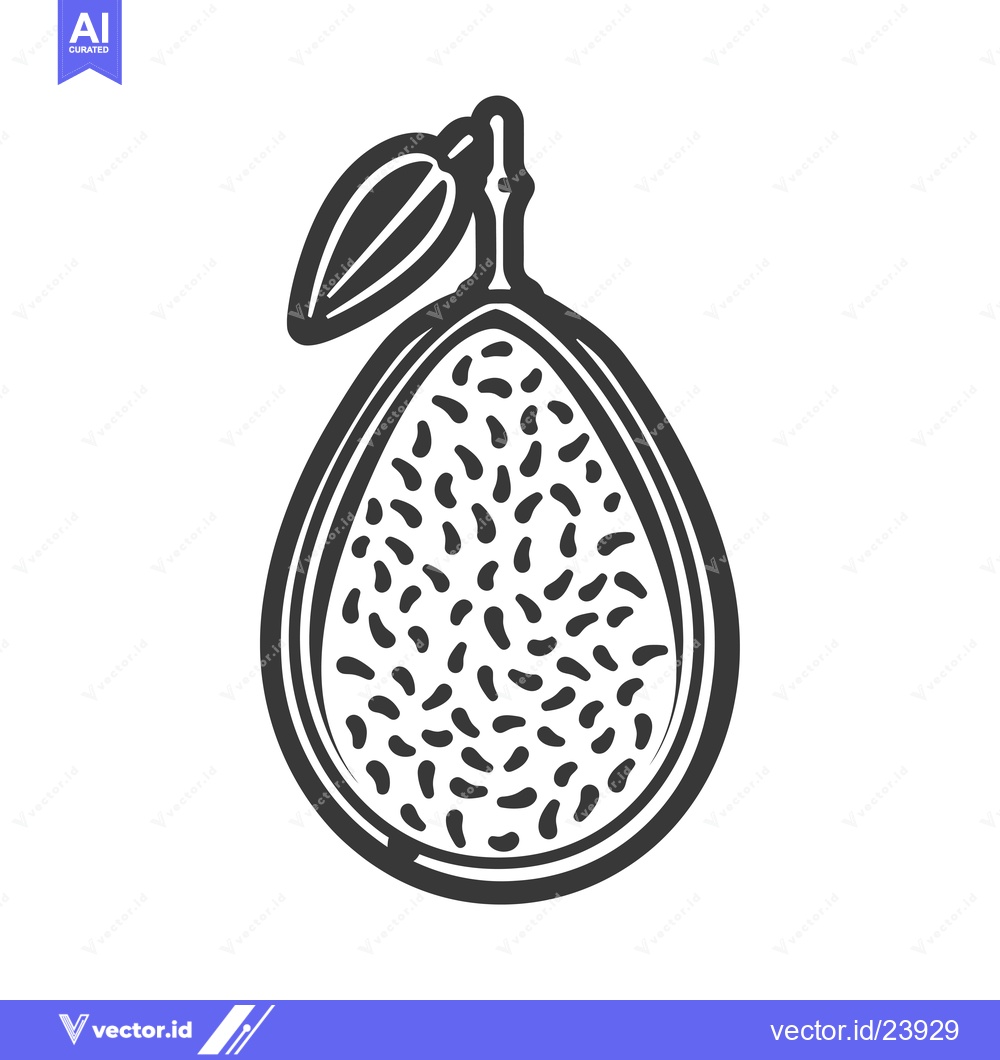 Premium Vector dari Black and White Illustration of a Half Passion Fruit