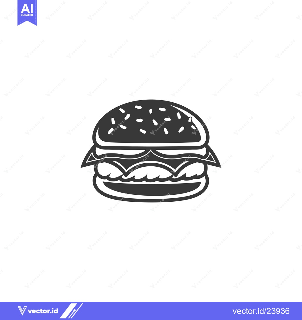 Premium Vector dari Black and White Illustration of a Hamburger
