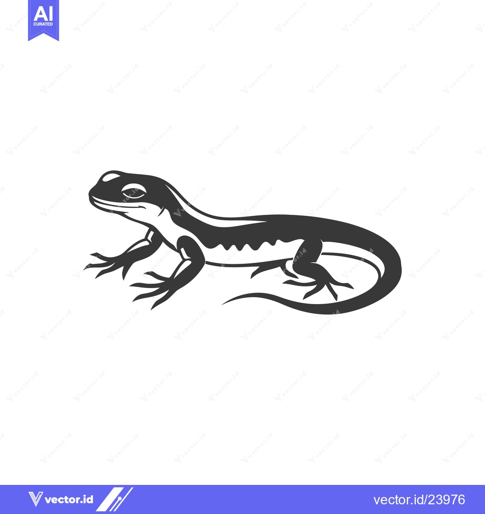 Premium Vector dari Black and White Illustration of a Lizard