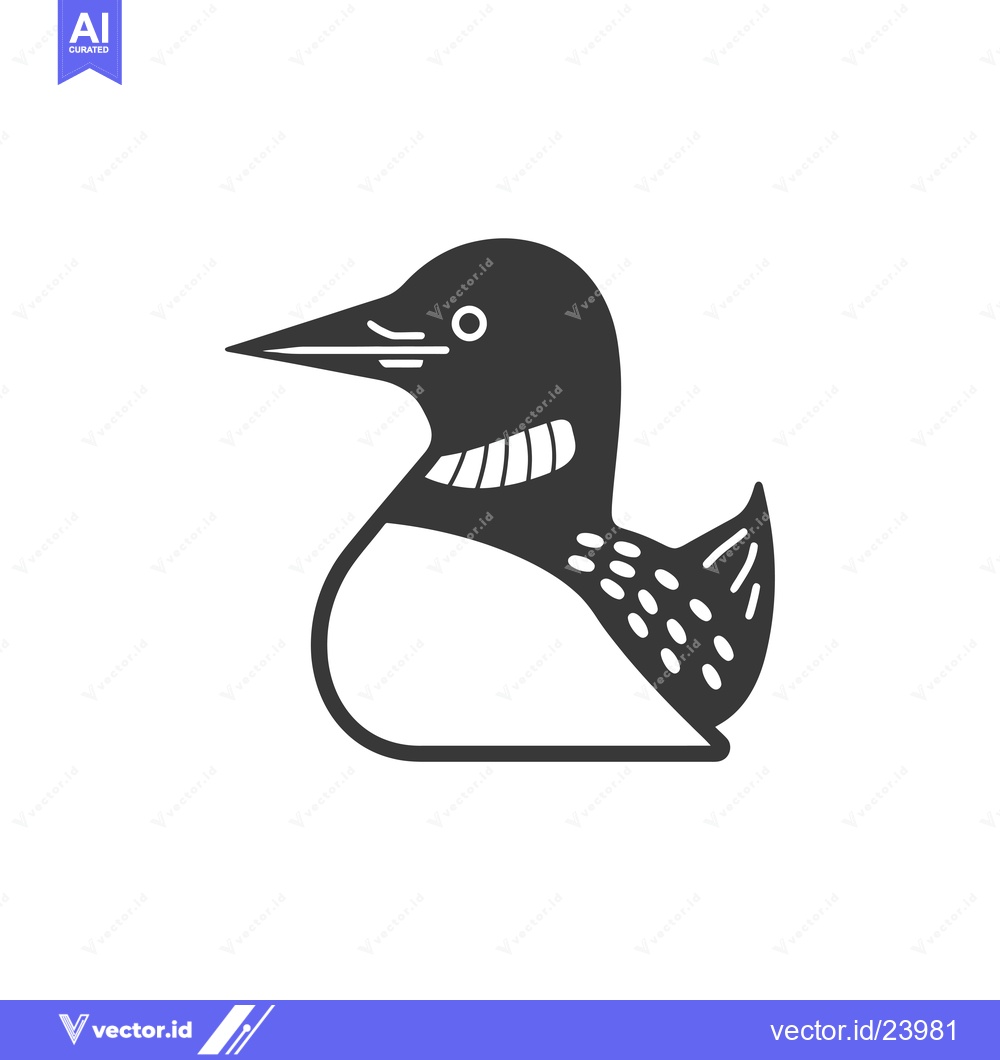 Premium Vector dari Black and White Illustration of a Loon