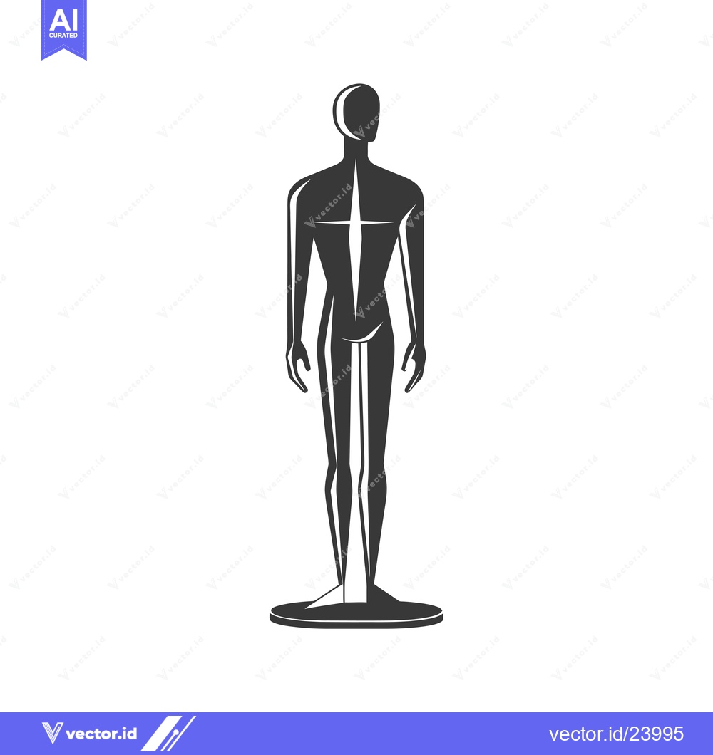 Premium Vector dari Black and white illustration of a male mannequin