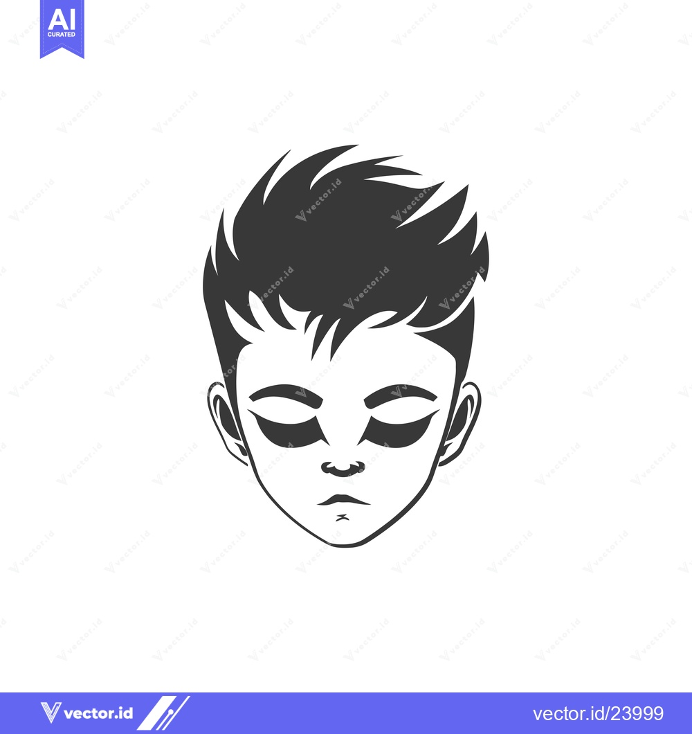 Premium Vector of Black and White Illustration of a Man's Face with Closed Eyes