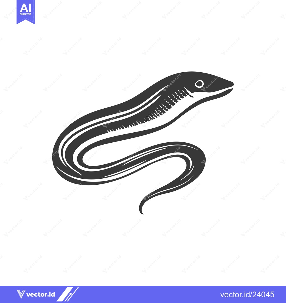 Premium Vector dari Black and White Illustration of a Moray Eel