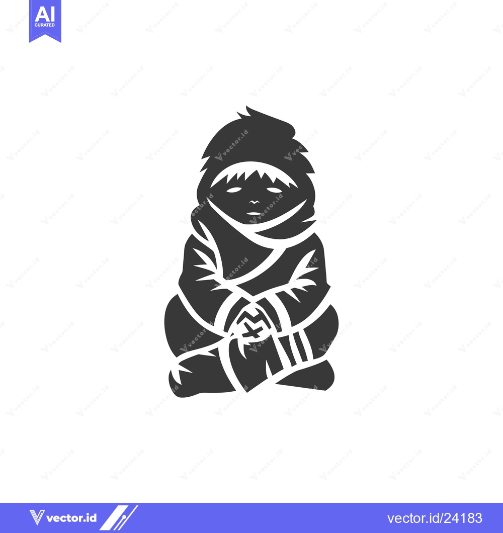 Premium Vector of Black and white illustration of a person sitting with their legs cross