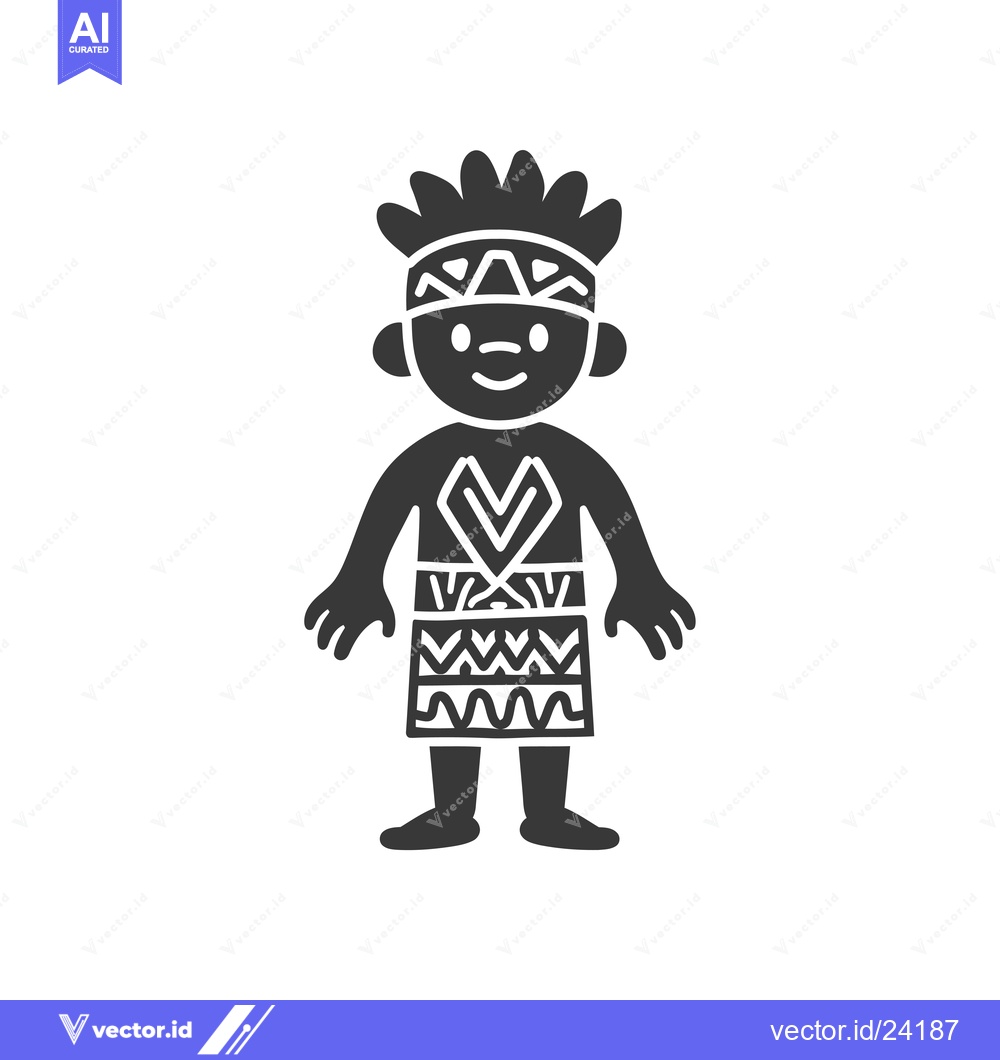 Premium Vector dari Black and White Illustration of a Person Wearing Traditional Clothing