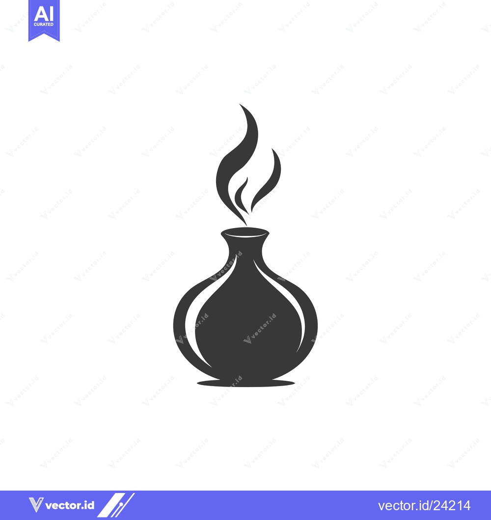 Premium Vector dari Black and White Illustration of a Pot with Steam Rising From It