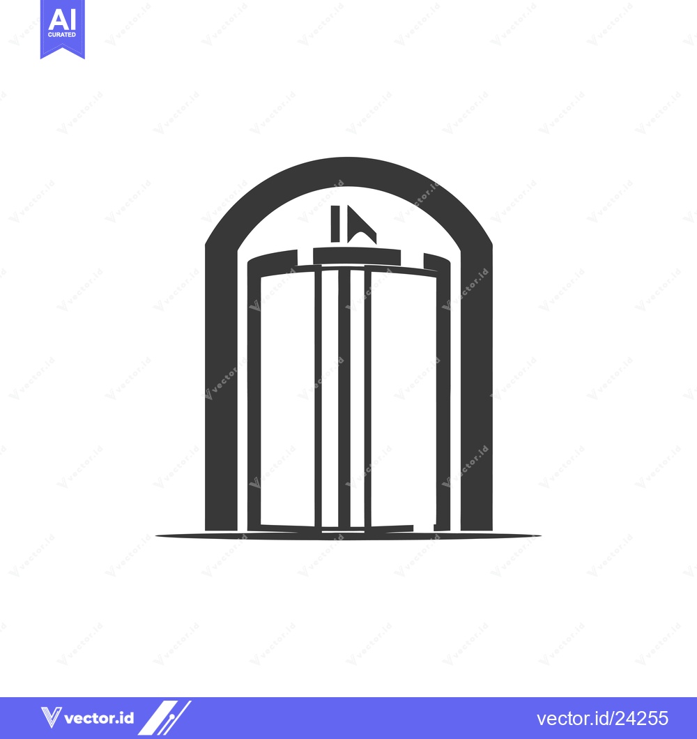 Premium Vector dari Black and White Illustration of a Revolving Door