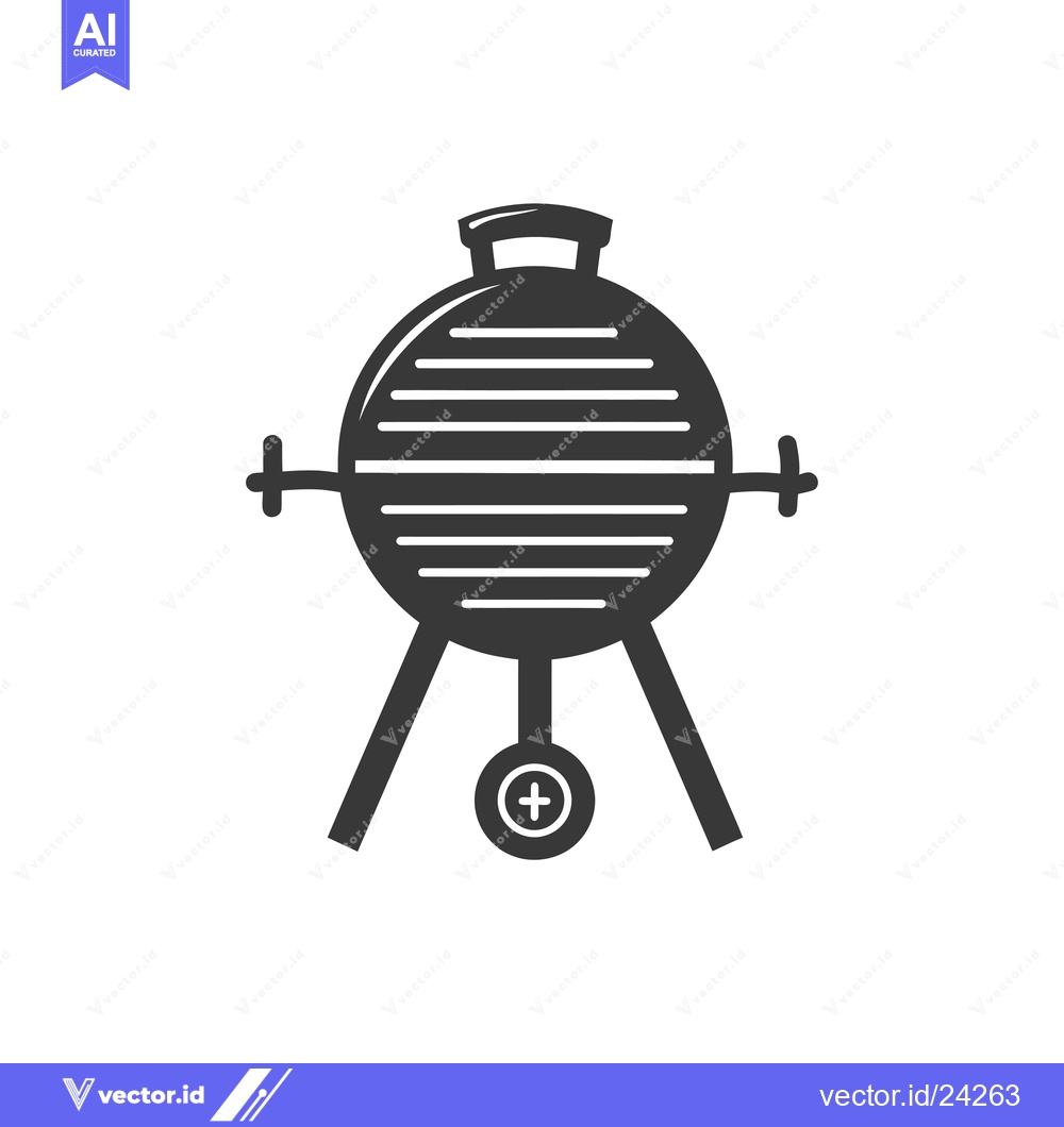 Premium Vector dari Black and White Illustration of a Round Grill