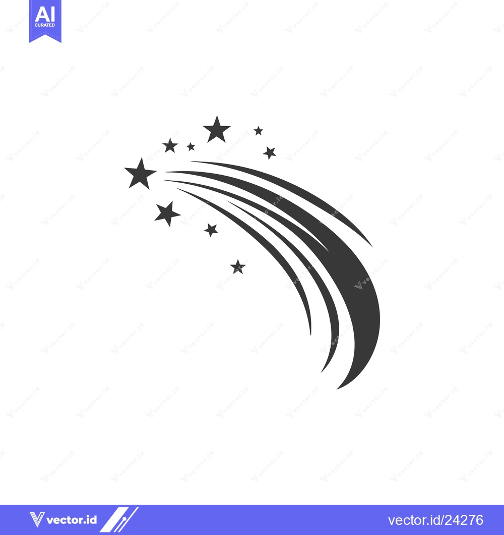 Premium Vector of Black and White Illustration of a Shooting Star with Multiple Stars