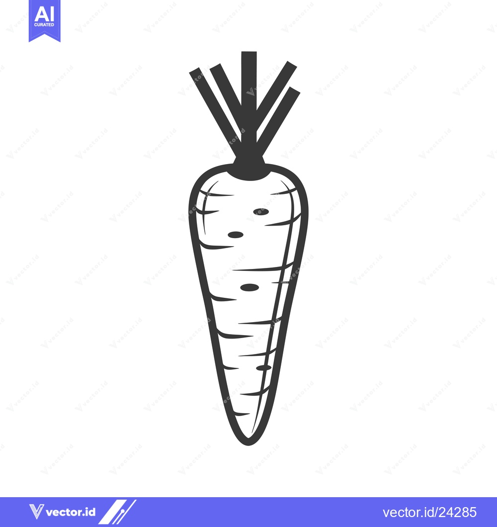 Premium Vector dari Black and White Illustration of a Single Carrot